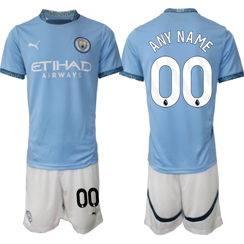 Men 2024-2025 Club Manchester City home blue customized Soccer Jersey